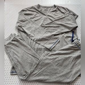 Recliner X American Heather Gray Loungewear Pajama Set with Blue Trim

Size L/XL